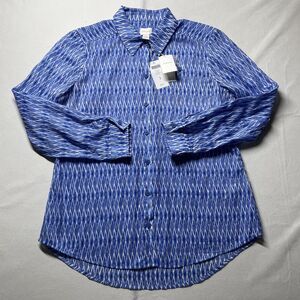 NWT Chico's Blue Ikat Button-Up Shirt - Size 1, US M/8